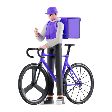 Bicycle delivery service  3D Illustration