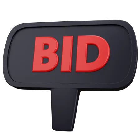 3 D Rendering Black Board Bid Isolated 3D Icon