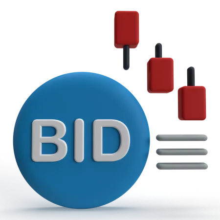 Bid Price  3D Icon