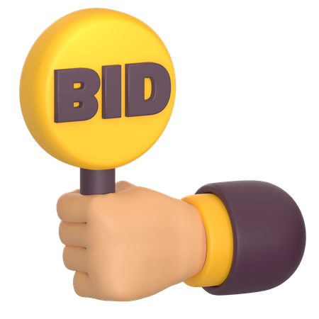 Bidding Board Holding Hand 3D Icon