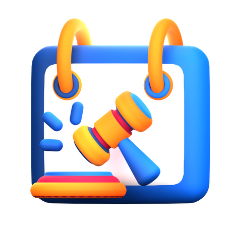 Bidding Date  3D Icon