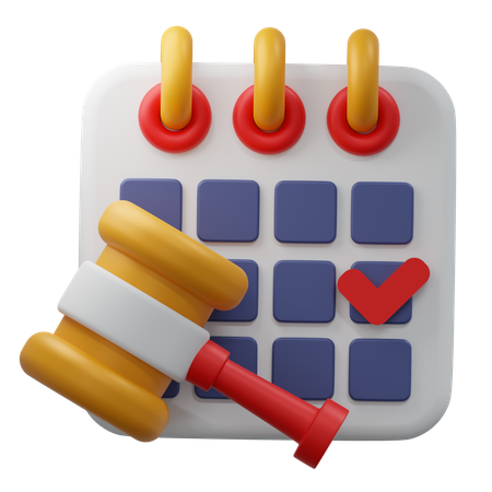 Bidding Date  3D Icon