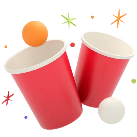 Bierpong  3D Illustration