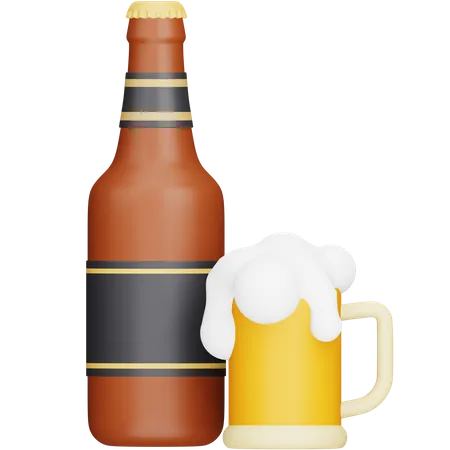 Bierflasche  3D Icon