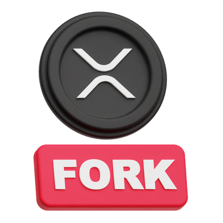Bifurcação da moeda XRP  3D Icon