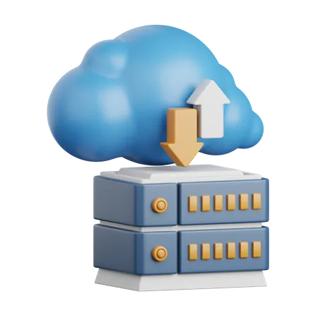 3 D Rendering Big Data Isolated Useful For Cloud Network Computing Technology Database Server And Connection Design Element 3D Icon
