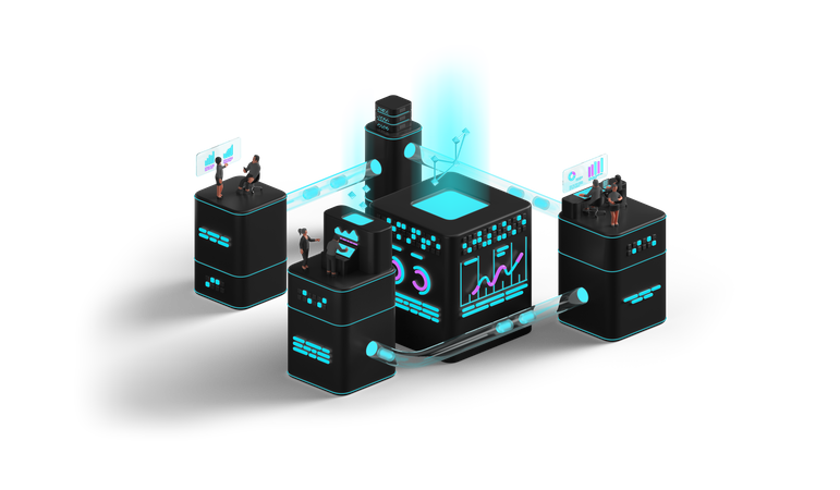 Big Data Analysis  3D Icon