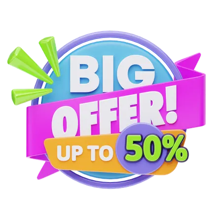 Big Offer Up To 50%  3D Icon