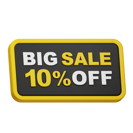 Big Sale 10% Off  3D Icon