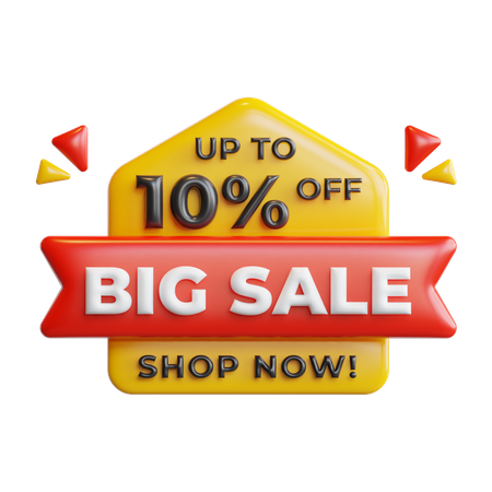 Big Sale 10 Percentage  3D Icon