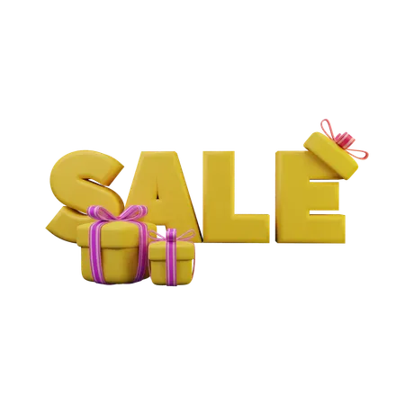 SALE Written On The Gift Box 3D Icon