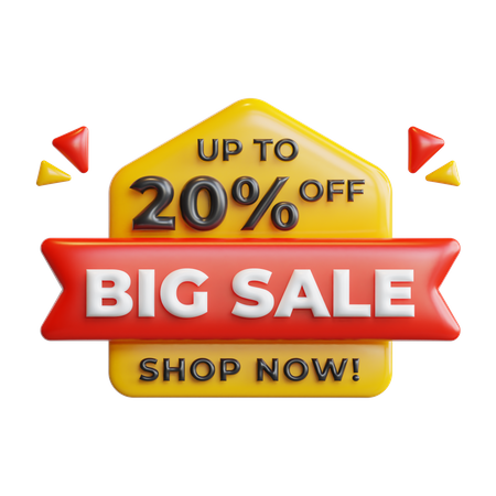 Big Sale 20 Percentage  3D Icon