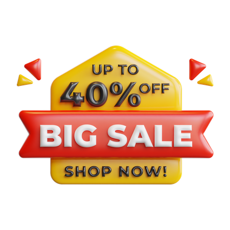 Big Sale 40 Percentage  3D Icon