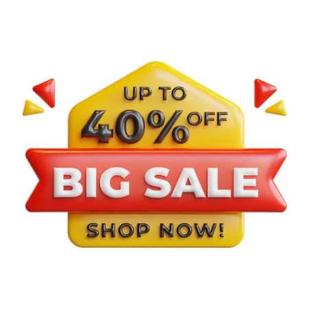Big Sale 40 Percentage  3D Icon