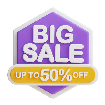 3 D Big Sale 50 Percent 3D Icon