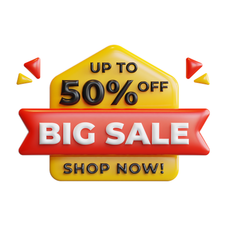 Big Sale 50 Percentage  3D Icon