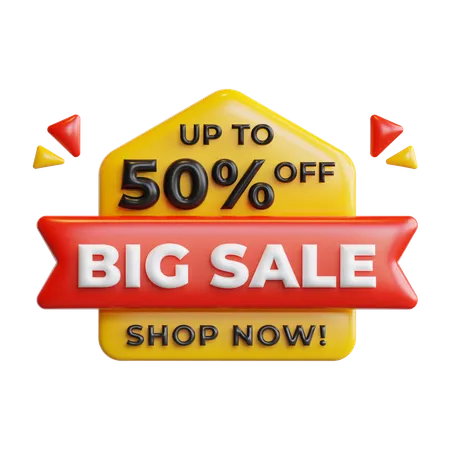 Big Sale 50 Percentage  3D Icon