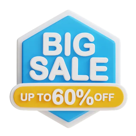 3 D Big Sale 60 Percent 3D Icon