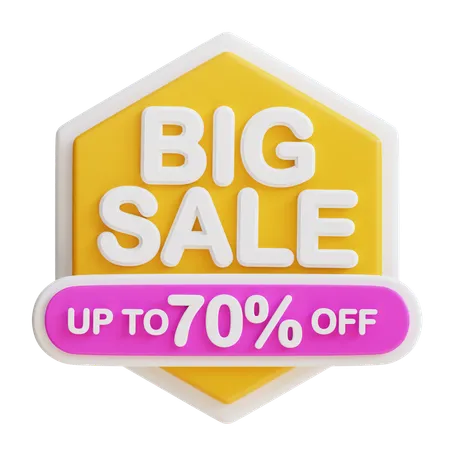 3 D Big Sale 70 Percent 3D Icon