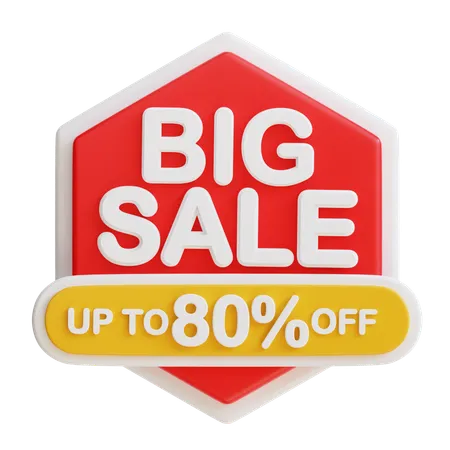 3 D Big Sale 80 Percent 3D Icon