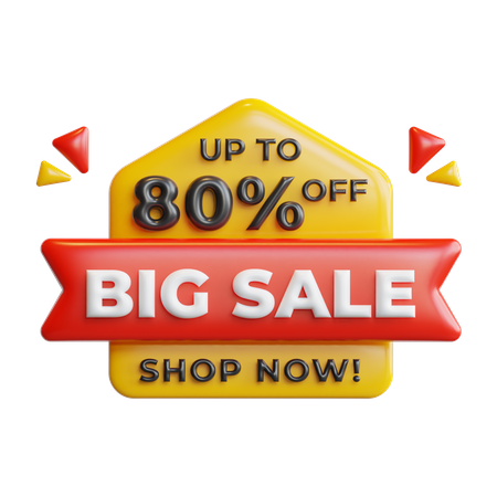 Big Sale 80 Percentage  3D Icon