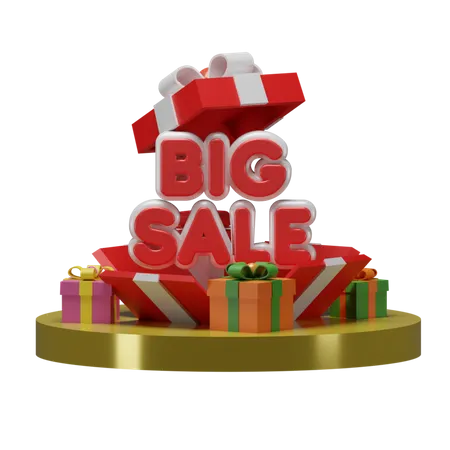 3 D Render Cute Podium Illustration Shopping Marketing Big Sale Discount Shop Promo 3D Illustration