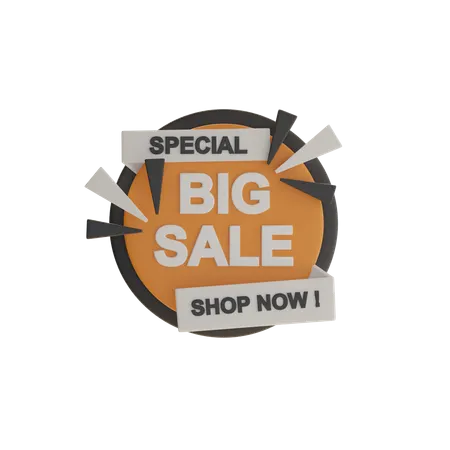 Big Sale Badge  3D Icon