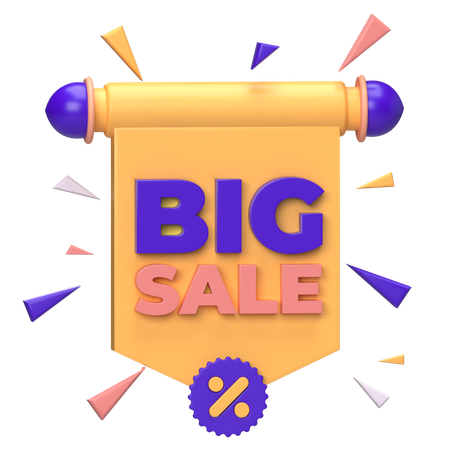 Big Sale Banner  3D Icon