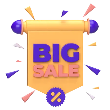 Big Sale Banner  3D Icon