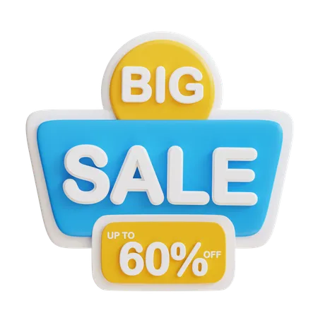 3 D Big Sale Discount 60 Percent 3D Icon