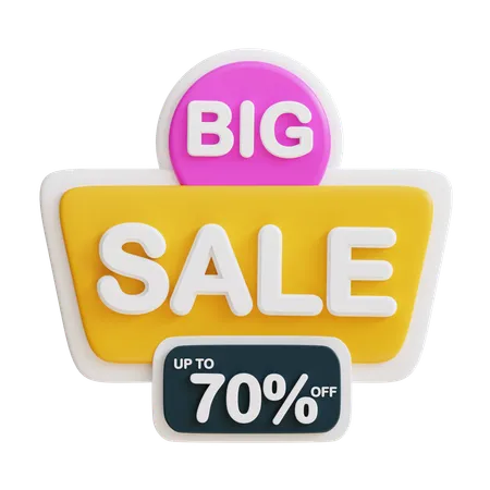 3 D Big Sale Discount 70 Percent 3D Icon