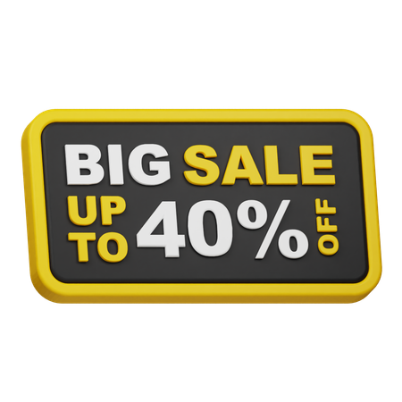 Big Sale Up To 40% Off  3D Icon