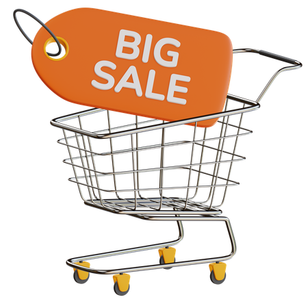 Big Sale With Trolley  3D Icon