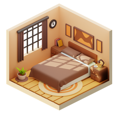 Big Size Bed Room 3D Icon