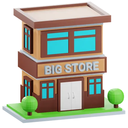 3 D Big Store Building Illustration With Transparent Background 3D Icon