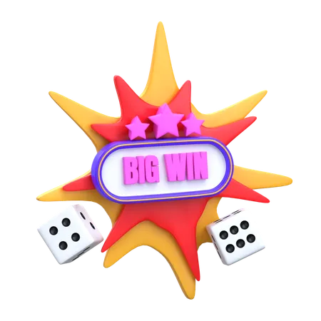 Big Win 3 D Casino Icon 3D Icon