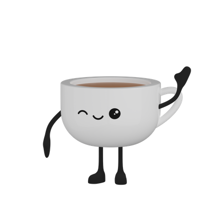Caractère de tasse à café  3D Icon