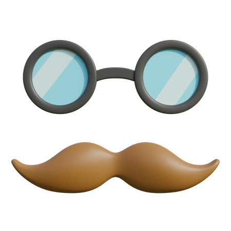 Bigote y gafas  3D Illustration