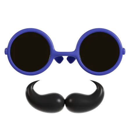 Bigote y gafas  3D Icon