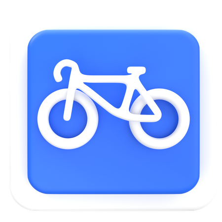 自転車レーン標識  3D Icon