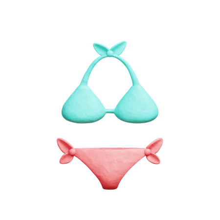 3 D Bikini Summer Beach Element 3D Icon