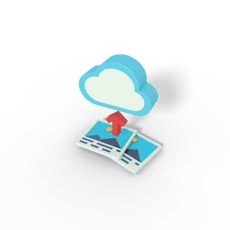 Bild in die Cloud hochladen  3D Icon
