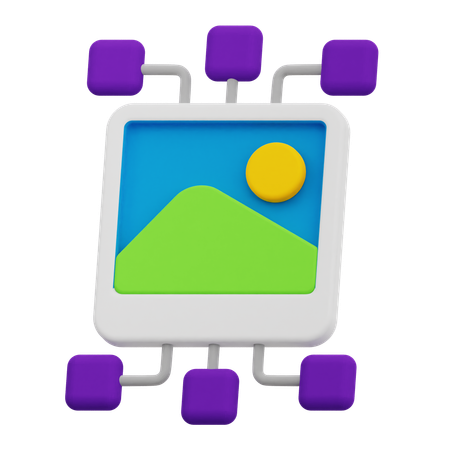 Bild Netzwerk  3D Icon