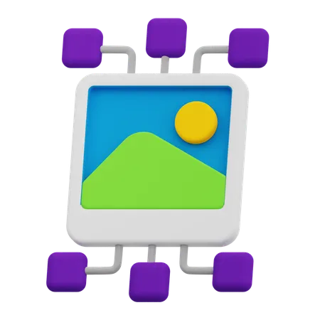 Bild Netzwerk  3D Icon