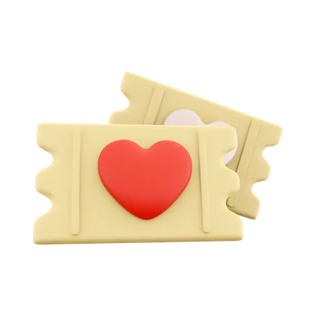 Bilhete de amor  3D Icon