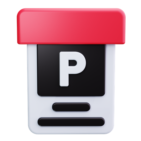 Bilhete de estacionamento  3D Icon