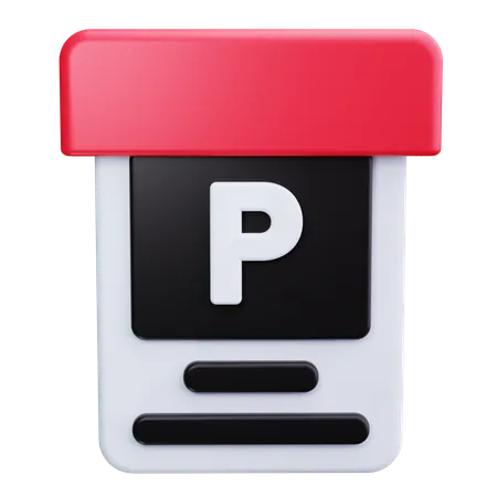 Bilhete de estacionamento  3D Icon