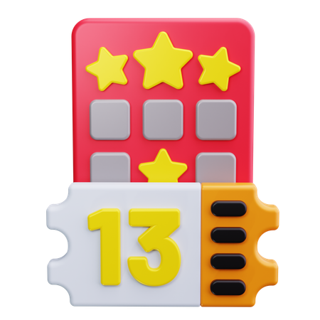 Bilhete de loteria  3D Icon