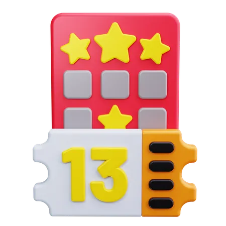 Bilhete de loteria  3D Icon