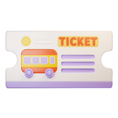 Bilhete de trem  3D Icon